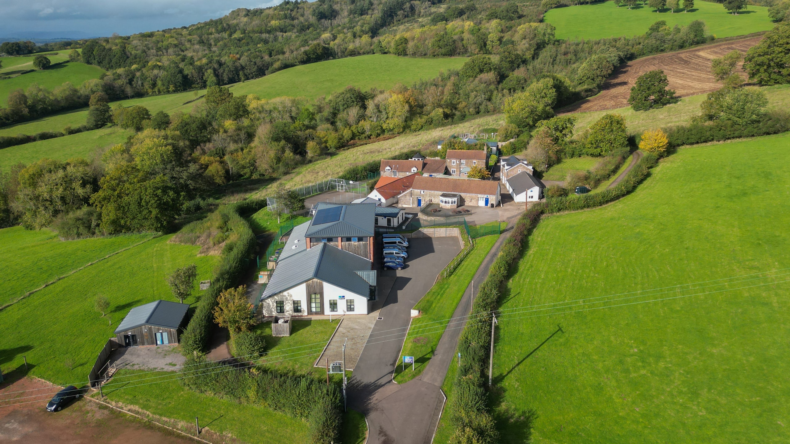 A view of Talocher School from the air - drone shot
