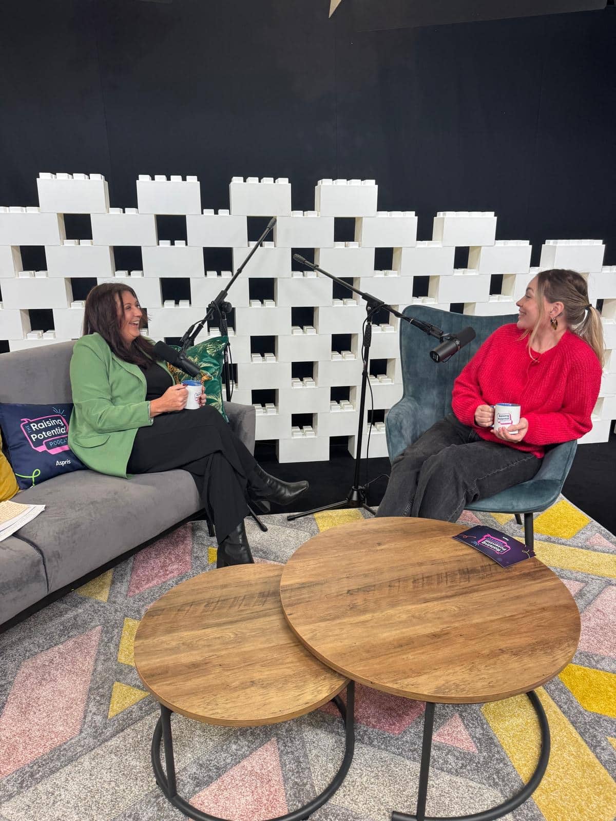 Lisa and Tora sat in Raising Potential Podcast studio